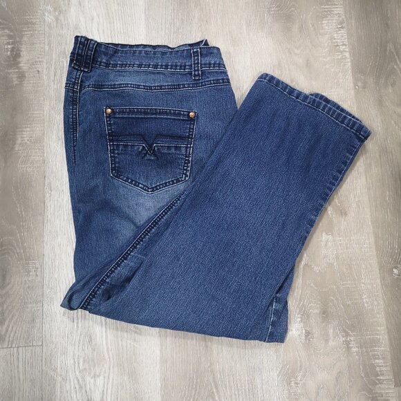 DC Jeans Ladies Size 20 Medium Wash Slightly Curvy Distressed Front Jeans - Picture 7 of 10